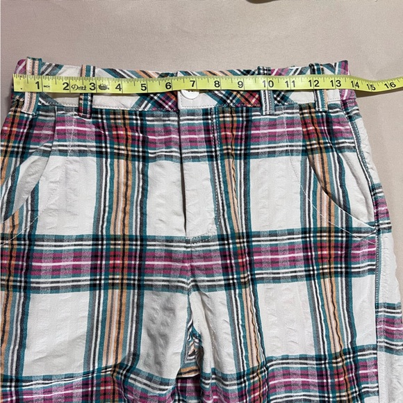 Free People Marlowe Yard Trousers Pants Plaid Seersucker Straight Leg Size 4 - Picture 7 of 16